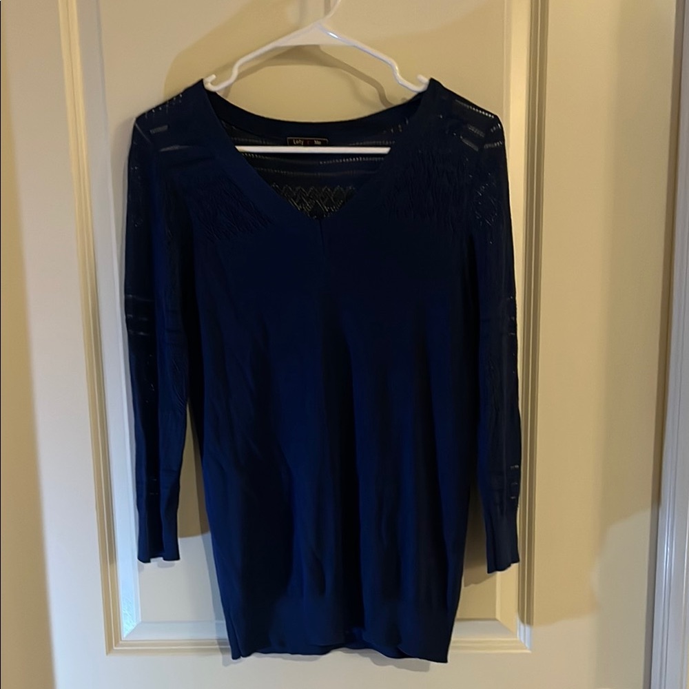 Elegant Navy Blue Women's Top